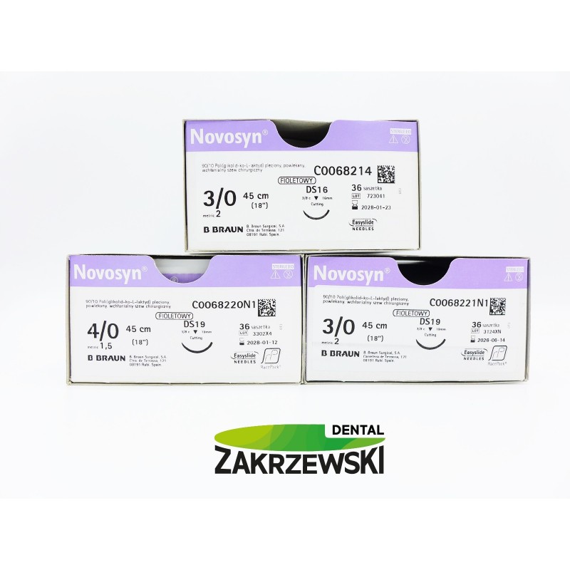 Нитка Chir. Novosyn 5/0 70 см. игла 17 мм. Браун