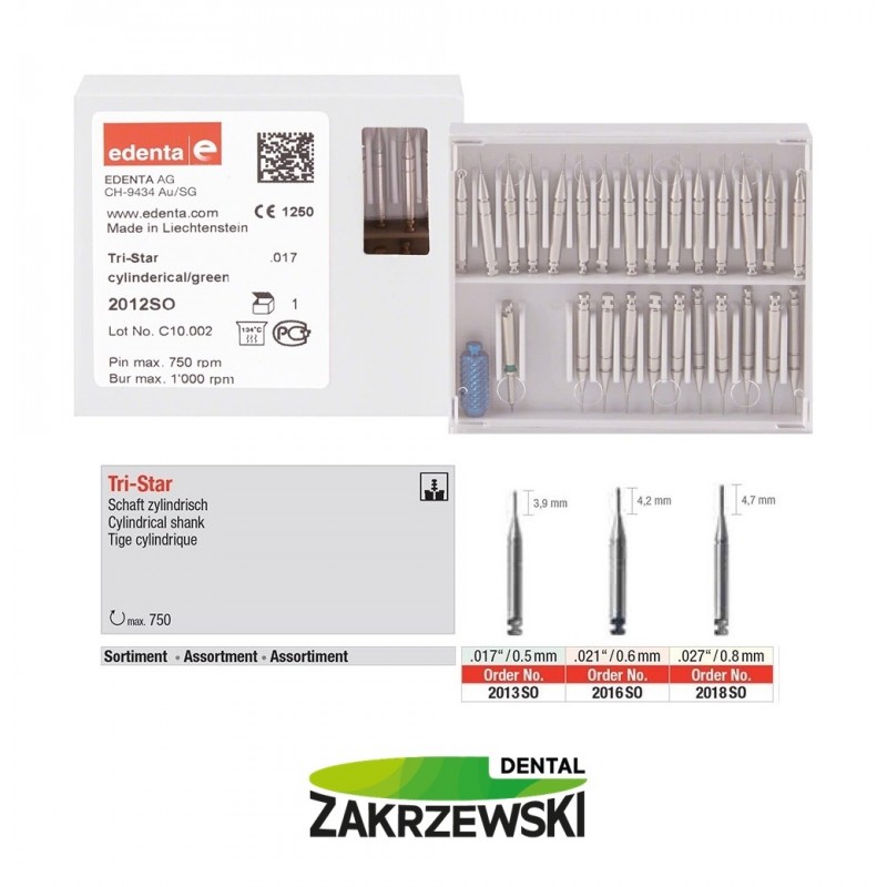 TriStar op.25 шт.+ dryl + ключ Edenta