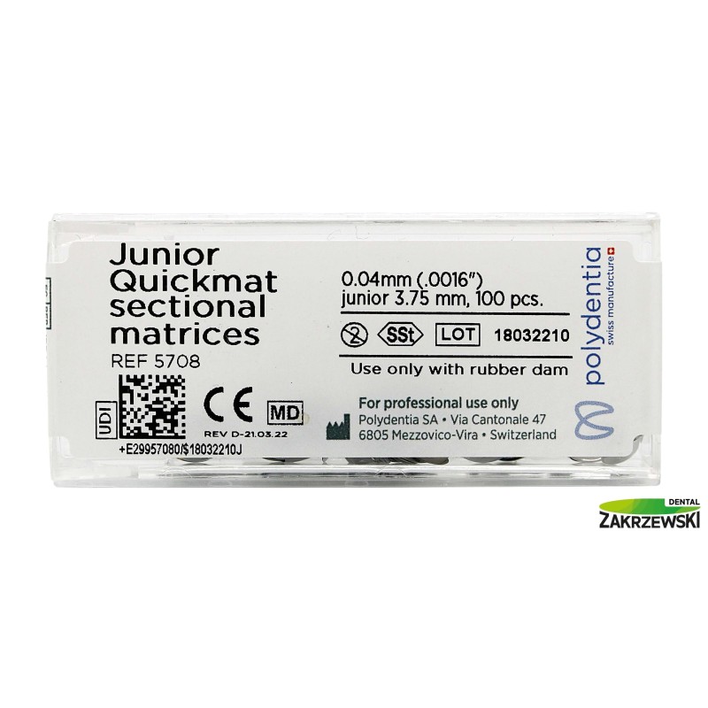 Quickmat junior полосы гр. 0,04 мм. 5708 ОП.100 шт. Polydentia