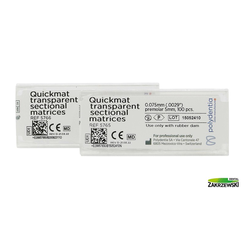 Quickmat Transparent paski gr. 0,075mm 5765, 5766 op.100 шт. Polydentia